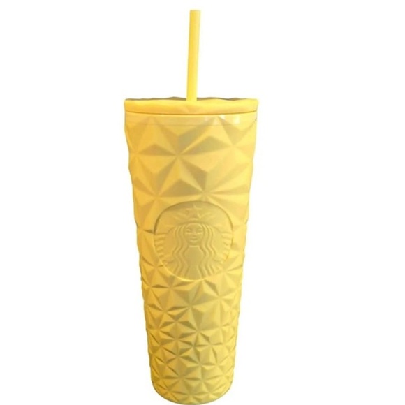 2025 Starbucks Geometric Yellow Tumbler with Straw - NWT - Picture 2 of 3